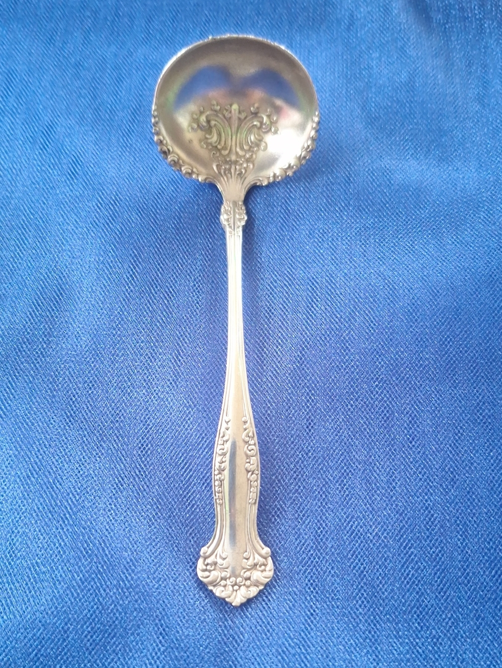 1847 Rogers Bros Ornate Silver-Plated Gravy Ladle - Decorative Pattern